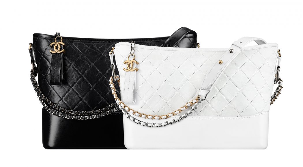 CHANEL Hobo Gabrielle bag in black and white leather  VALOIS VINTAGE PARIS