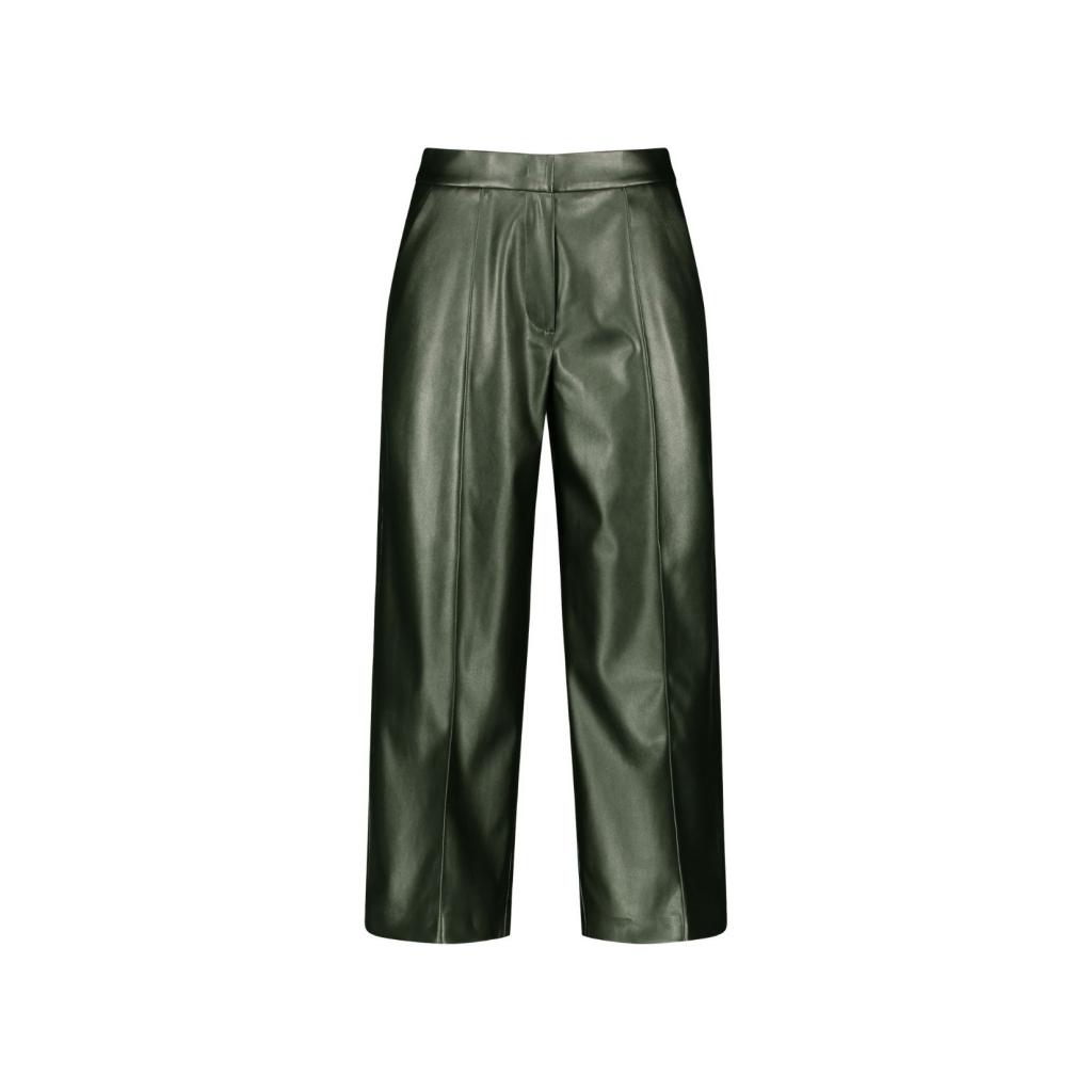 Pantalon taille haute en simili cuir vert, Taifun, 89,99 € sur zalando.be 