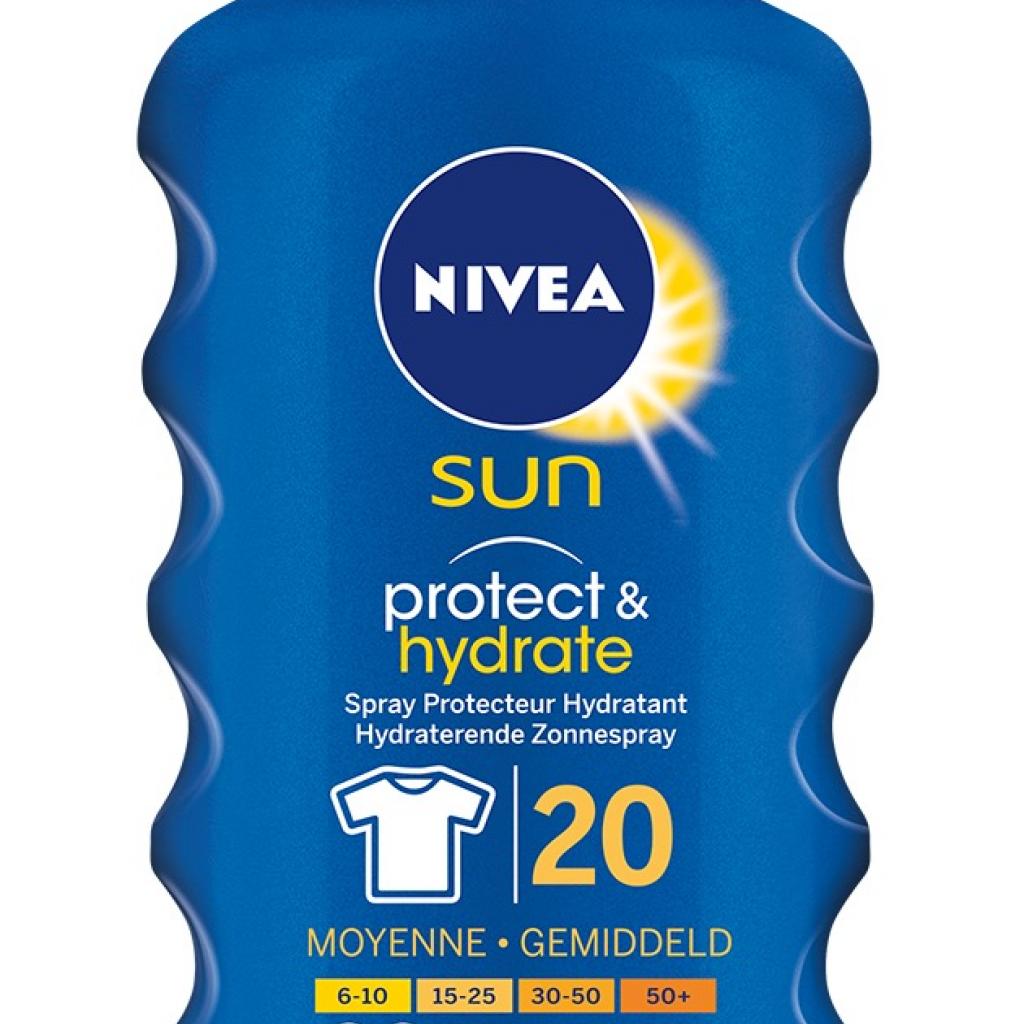 Enfin le truc qui ne tache pas les T-shirts ! Nivea Sun Protect &amp; Hydrate et Kids, 16,69 €.