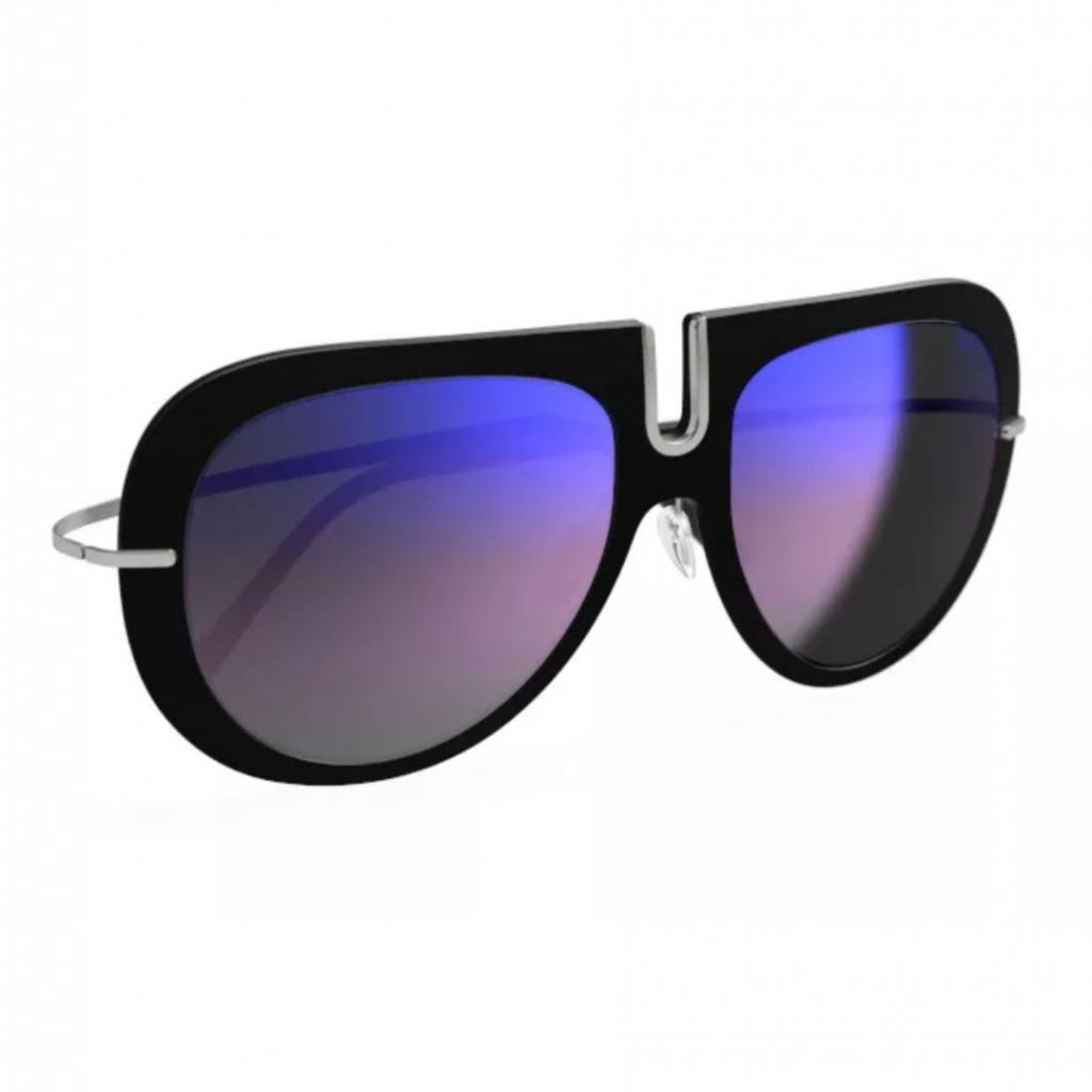 Les lunettes TMA Futura, Silhouette, 399 €, <a href="https://www.silhouette.com/be/fr/lunettes-de-soleil/tma-futura-4077/4077/9060" target="_blank">disponible ici.</a> 