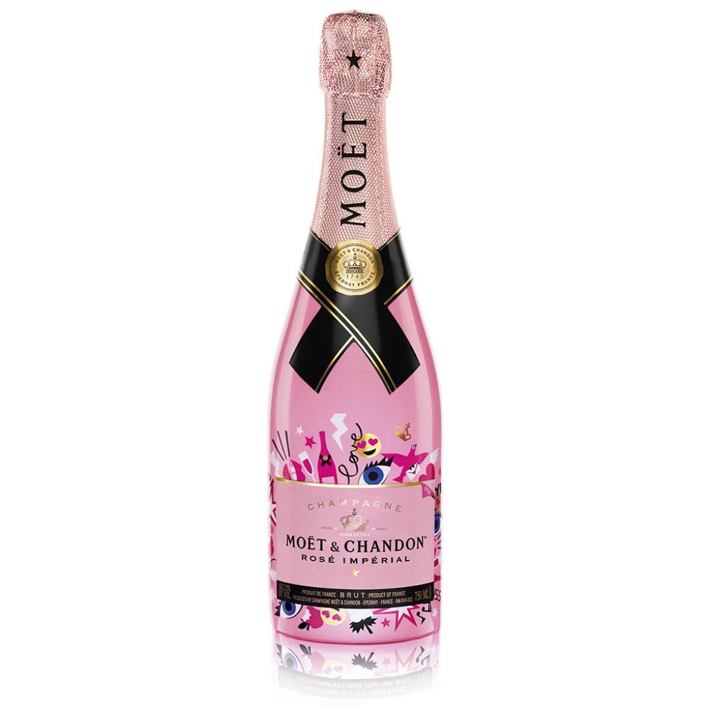 Le breuvage pour maman pompette. Champagne rosé impérial, édition spéciale Emoji, Moët &amp; Chandon, 50 €.