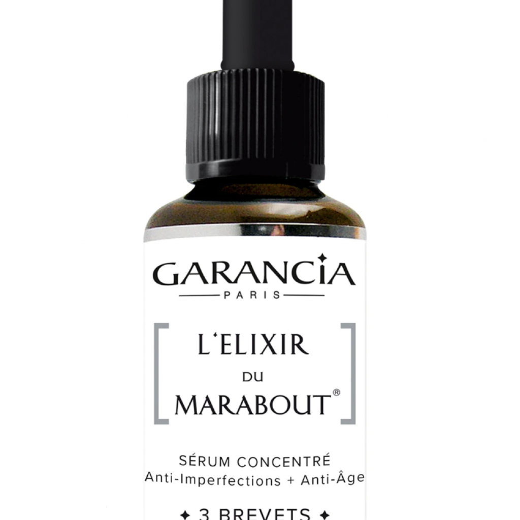 Sérum concentré anti-imperfections, L’Elixir du Marabout, Garancia, 15 ml, 38,75 €, il réduit les pores dilatés, l’excès de sébum et lisse la peau. 