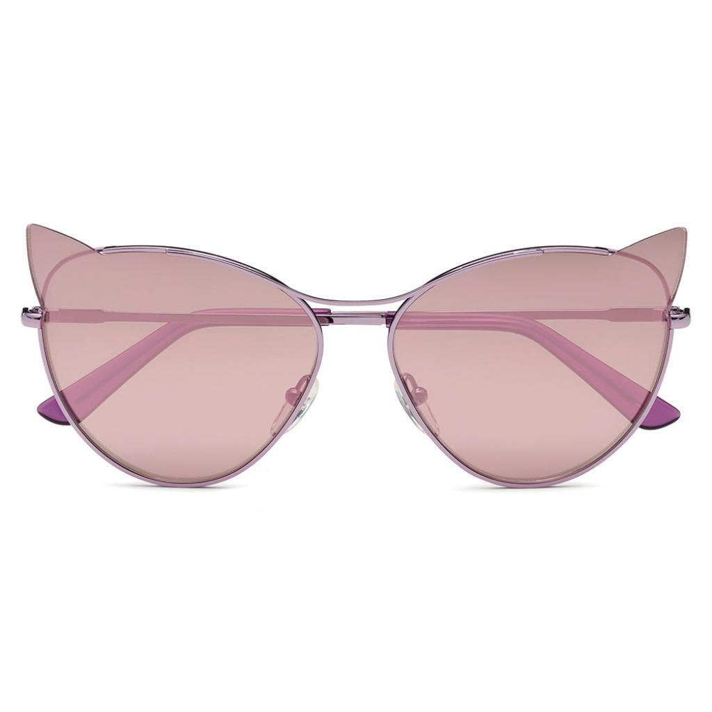 Les solaires miaou. Lunettes miroir rose, collection Choupette, Karl Lagerfeld Eyewear, 195 €.