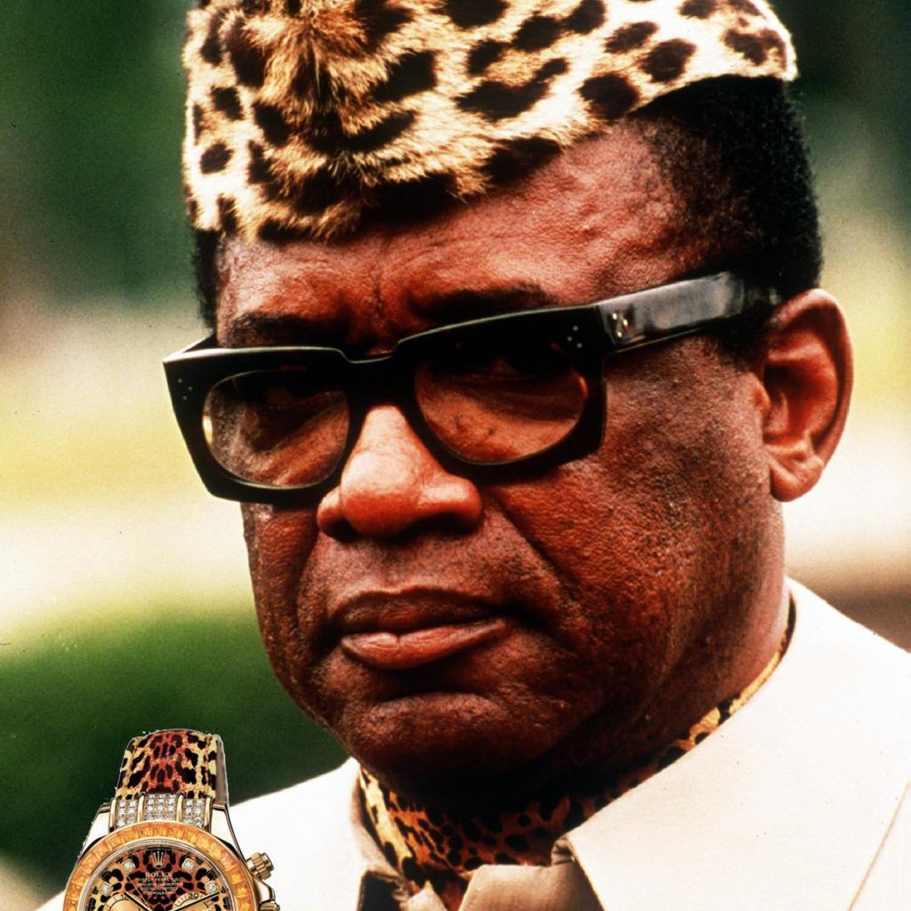Alors oui, quand on a de l'argent, on peut tout se permettre, meme d'avoir mauvais gout. Avec ses pierres precieuses en taille baguette et ses motifs leopard, cette montre a vite pris le nom de l'homme d'Etat Joseph-Desire Mobutu en raison de sa toque leopard representative et des extravagances de son mode de vie.
