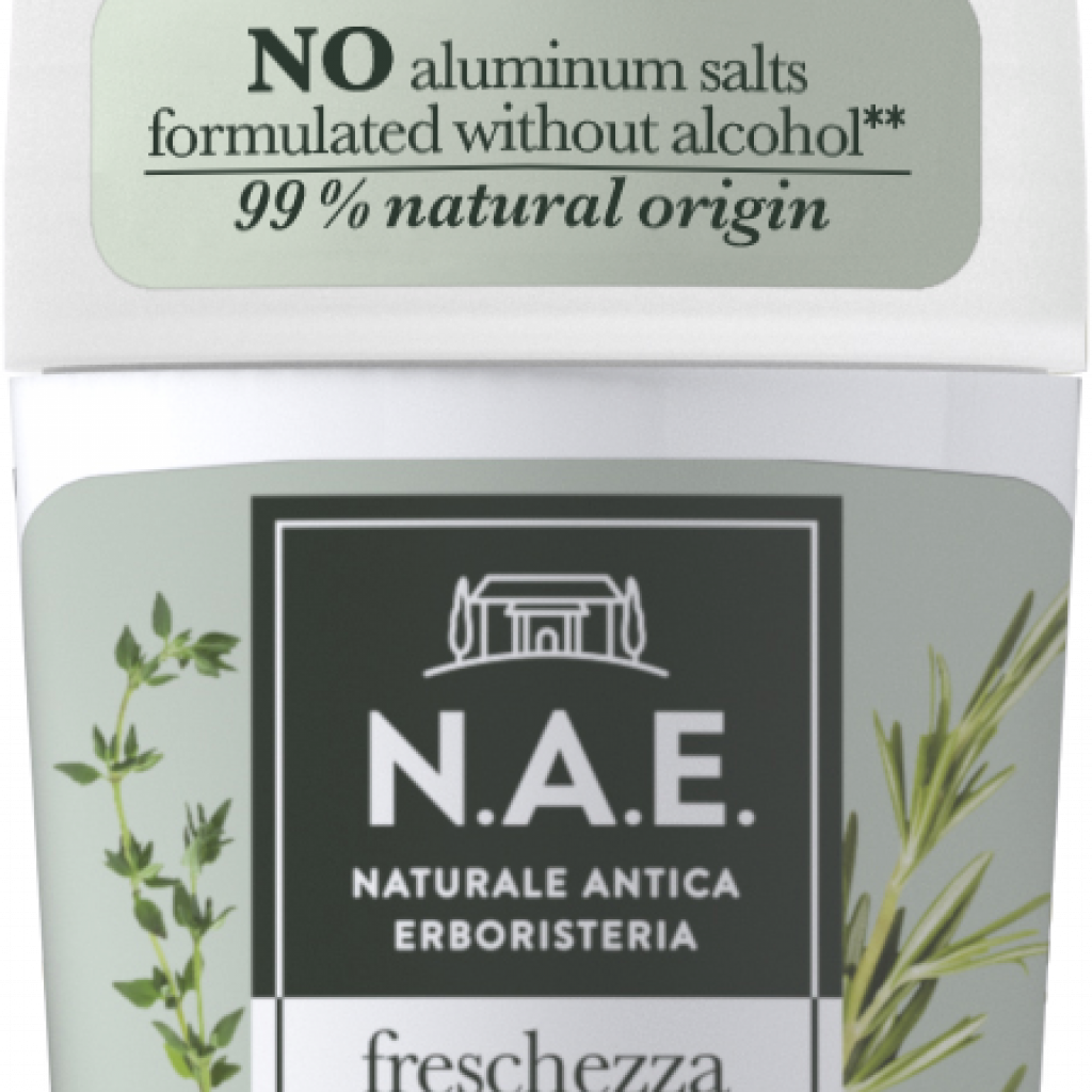 Un déo vegan qui offre 24h de protection sans aucun sel d’aluminium et à base de 99% d’ingrédients naturels. Fresschezza Deodorant, N.A.E, 4,99€ chez Di.