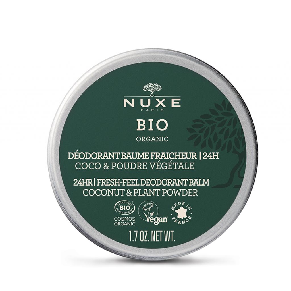 Le déodorant baume Nuxe, 14,90 € pour 50 g. Disponible <a href="https://fr.nuxe.com/deodorant-baume-fraicheur-24h-bio-50g/13028841.html" target="_blank">ici.</a>