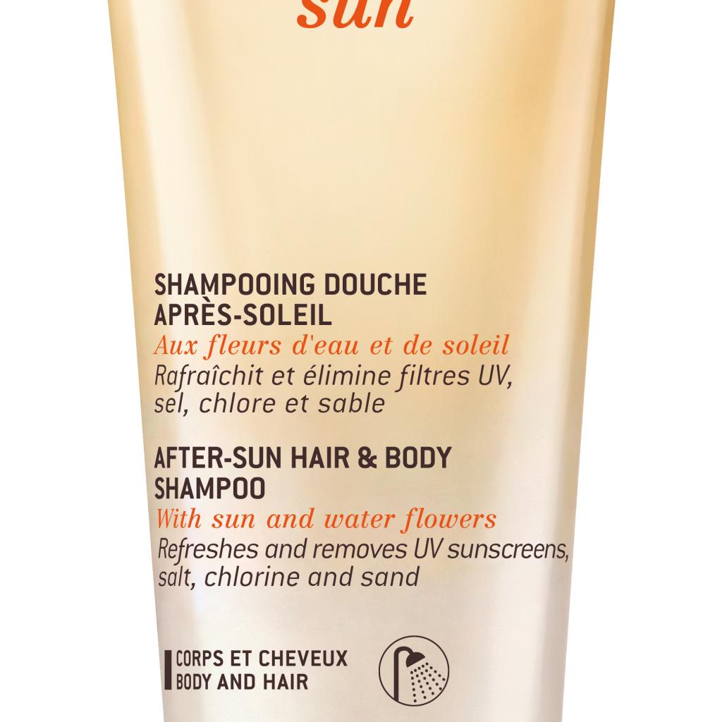Pour une douche réparatrice : Shampooing douche après-soleil, corps et cheveux, Nuxe Sun, 12,50 € sur fr.nuxe.com