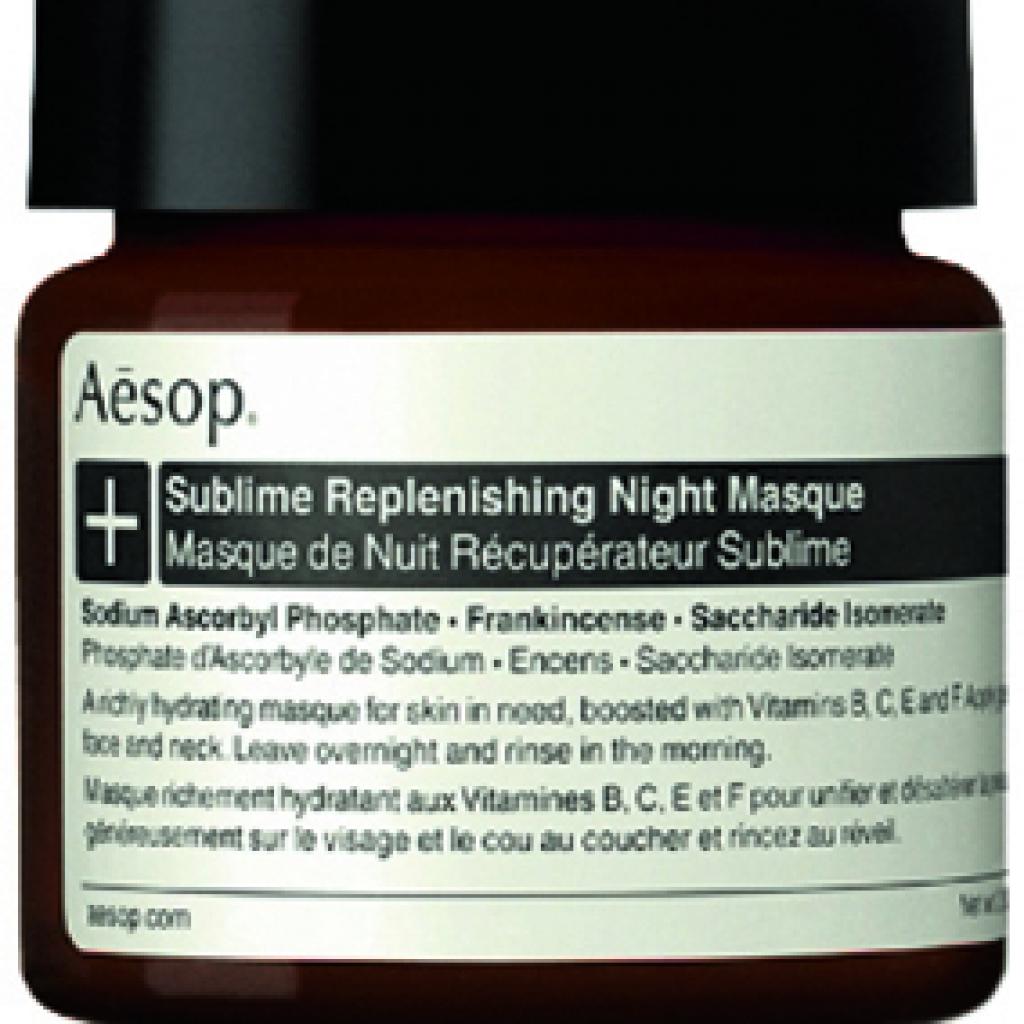 Un masque qui travaille quand on dort : Sublime Replenishing Night Masque, Aesop, 105€ chez Senteurs d’Ailleurs.